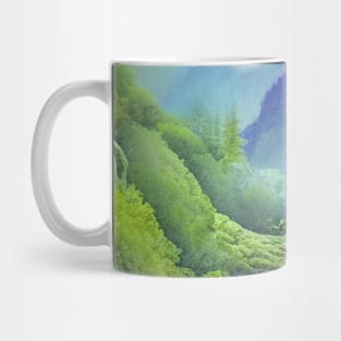 Digital painting of Mountains and River Mug